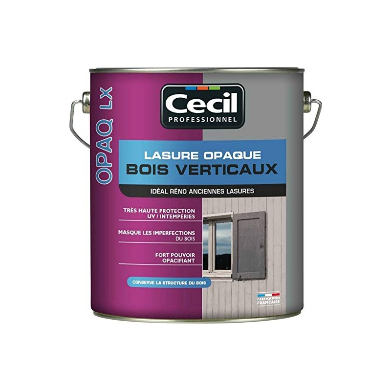 Lasure Opaque OPAQ LX Bois Verticaux CECIL PROFESSIONNEL Ciré