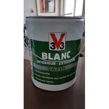 V 33 Peinture glycéro blanche multi-supports satinée, BLANC