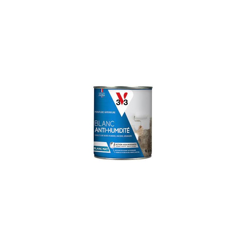 Peinture Intérieure Blanc Anti-humidité V33 1L Blanc Mat