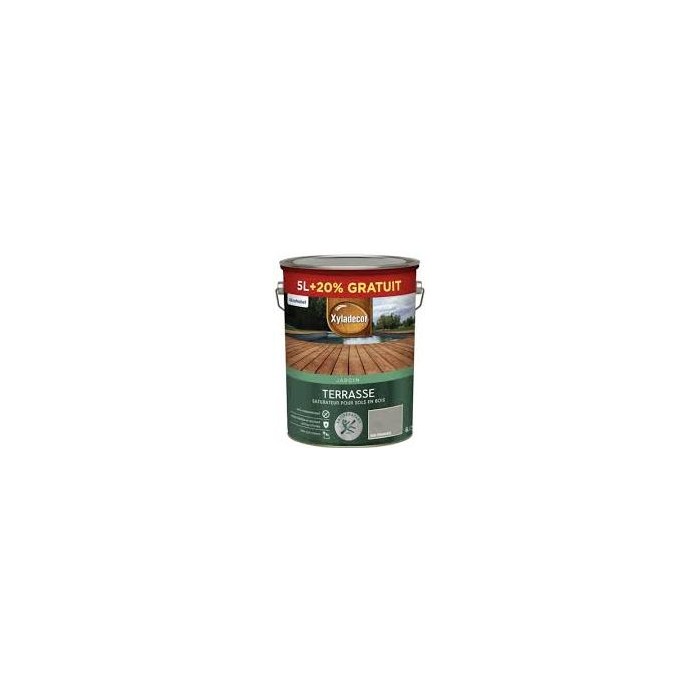 Saturateur Pour Sol En Bois Terrasse XYLADECOR 5L+20% Gratuit Gris Tendance Mat