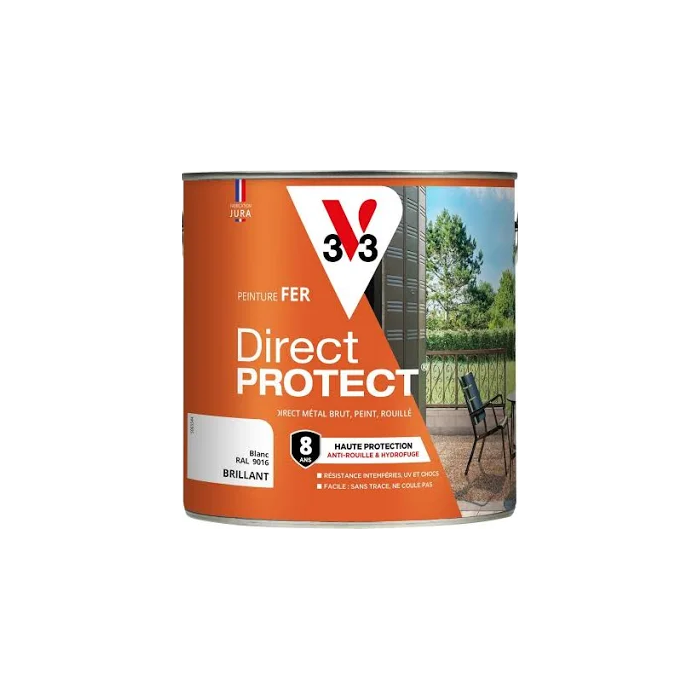 Peinture Fer DIRECT PROTECT V33 2L Blanc Brillant