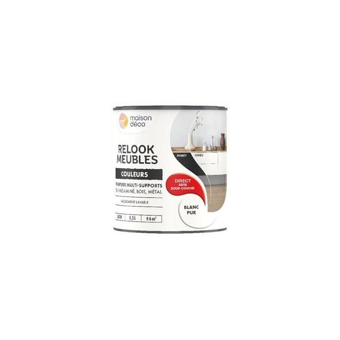 Relook Meubles Couleurs Peinture Multi-supports MAISON DECO 0.5L Satin