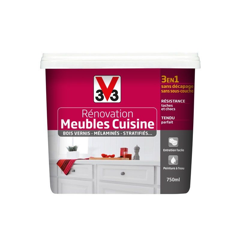 Peinture rénovation meubles cuisine V33 750ml/2L