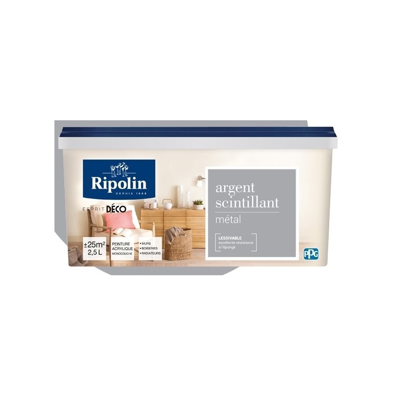 Peinture cuisine & bain Ripolin bleu pop satin 0.5L